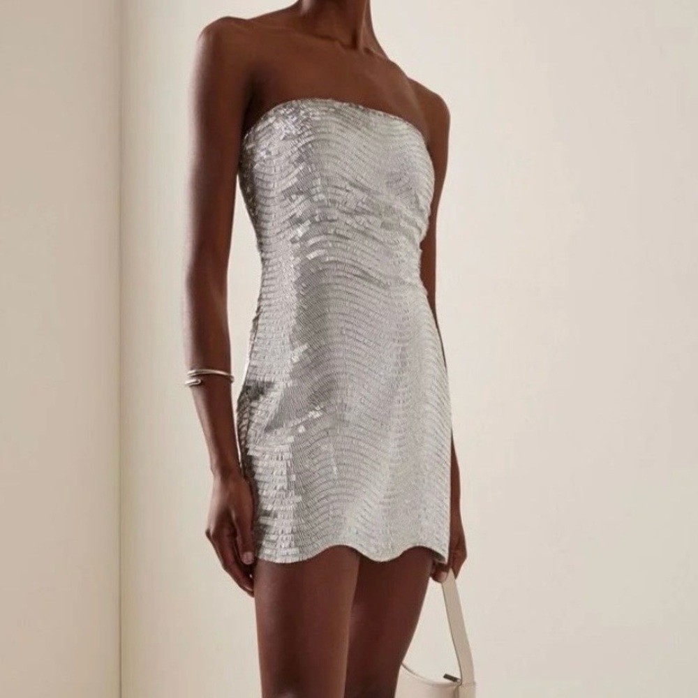 Ila.  - Moss Strapless Sequined Mini Dress